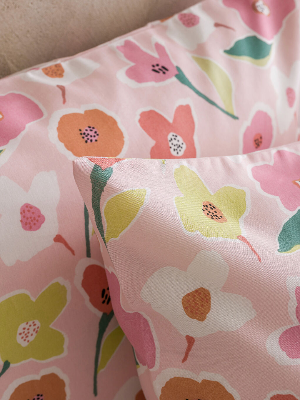 Karışık Çiçek Desenli Yastık Kılıfı 2'li 50x70 cm-2