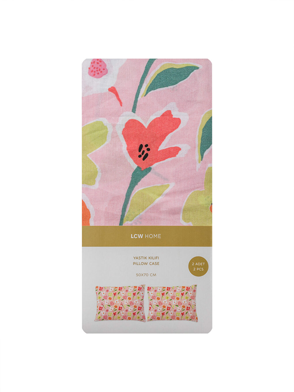 Karışık Çiçek Desenli Yastık Kılıfı 2'li 50x70 cm-3