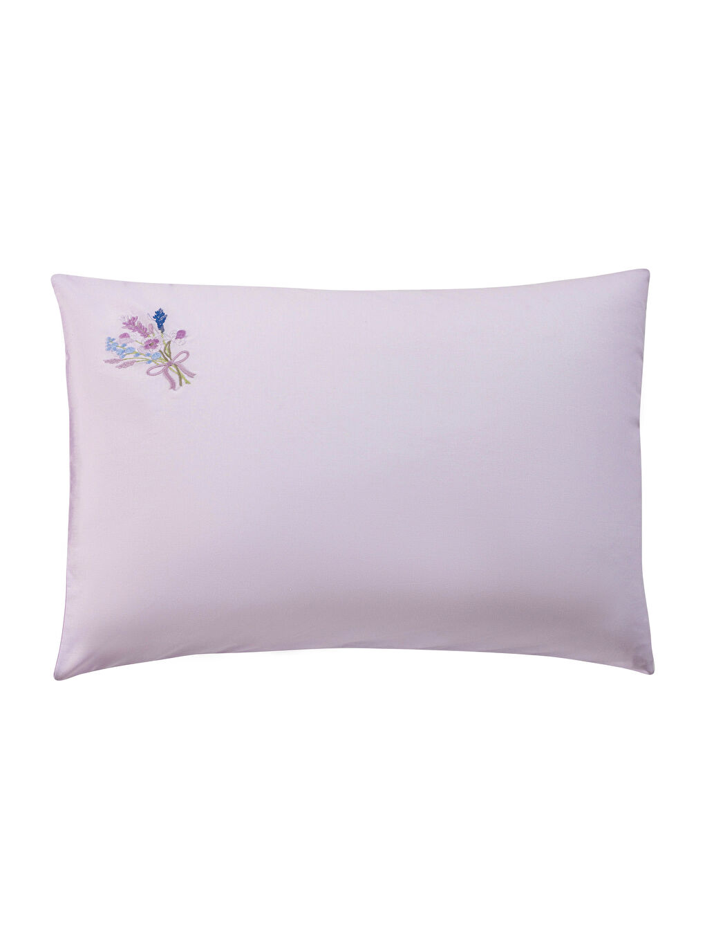 غطاء وسادة مطرز زهري من القطن 50x70 سم-4