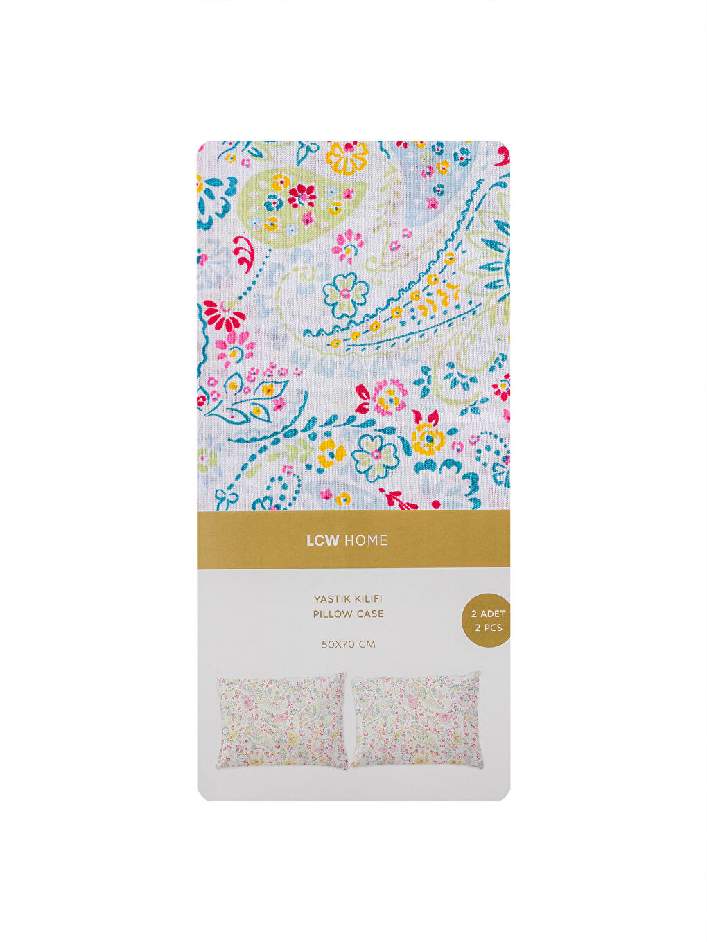 Karışık Çiçek Desenli Yastık Kılıfı 2'li 50x70 cm-3