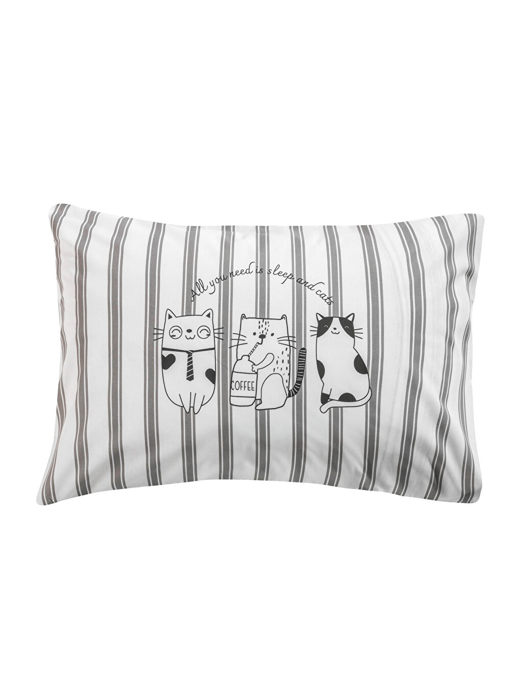 Siyah Baskılı Yastık Kılıfı 2'li 50x70 cm-4