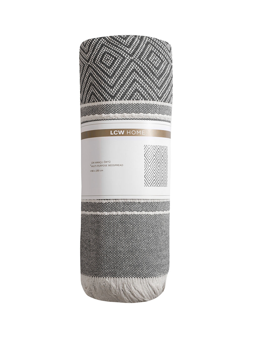 Antrasit Nakış Detaylı Koltuk Örtüsü 180x230 Cm-3