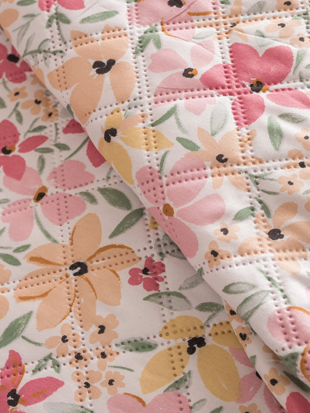 Karışık Çiçek Desenli Tek Kişilik Yatak Örtüsü-2