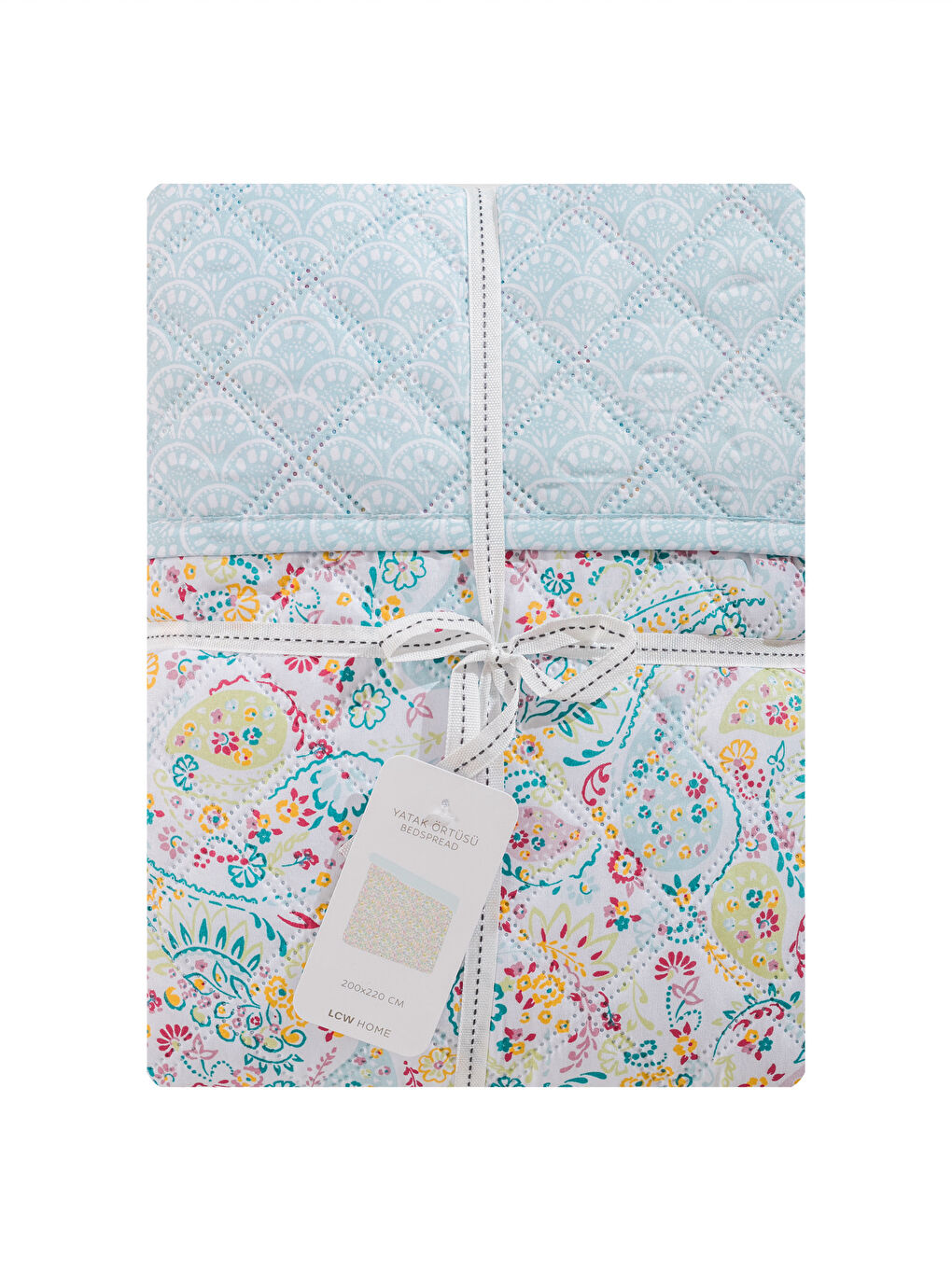 Karışık Çiçek Desenli Çift Kişilik Yatak Örtüsü -4