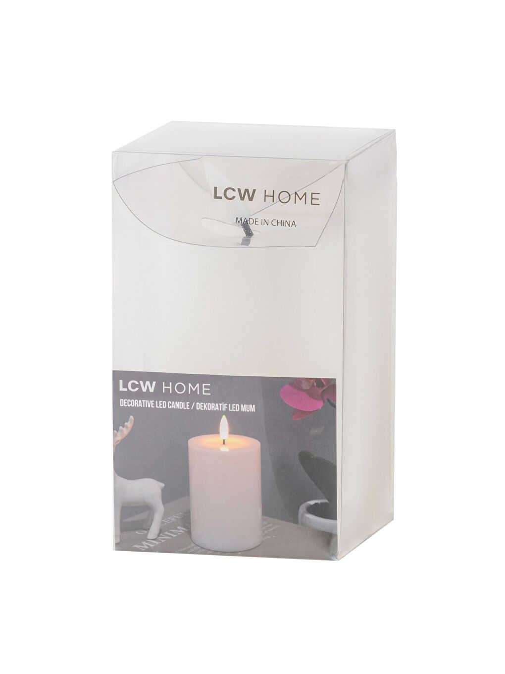 Beyaz Işıklı Dekoratif Mum 13 cm-3