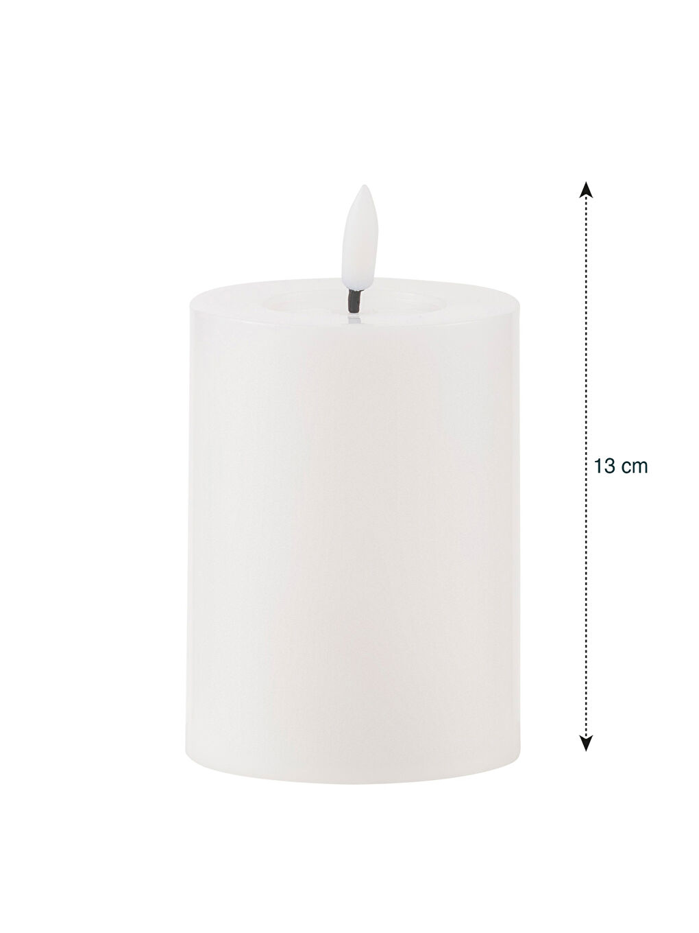 Beyaz Işıklı Dekoratif Mum 13 cm-4