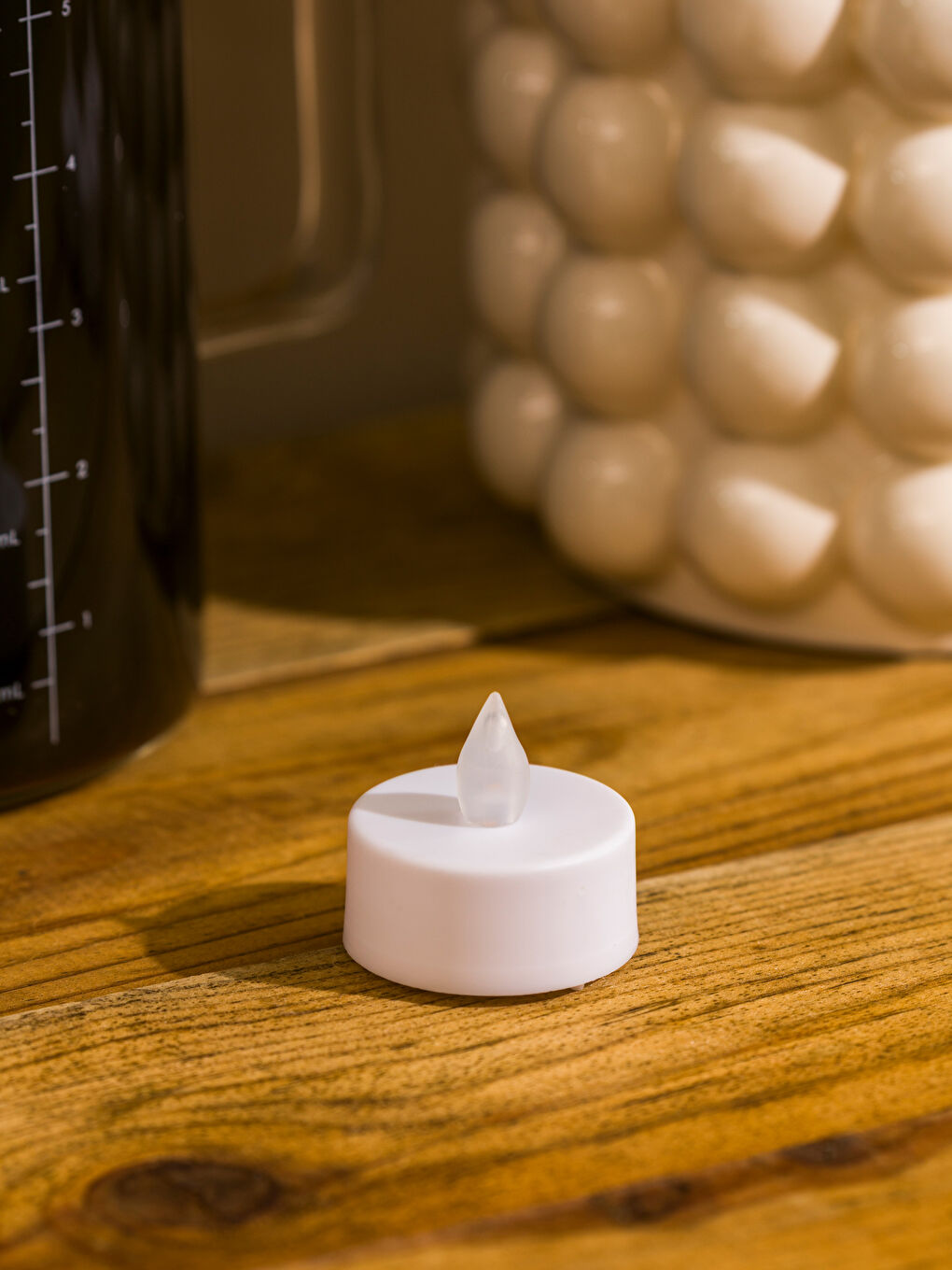 Beyaz Dekoratif Led Mum 4'lü-1