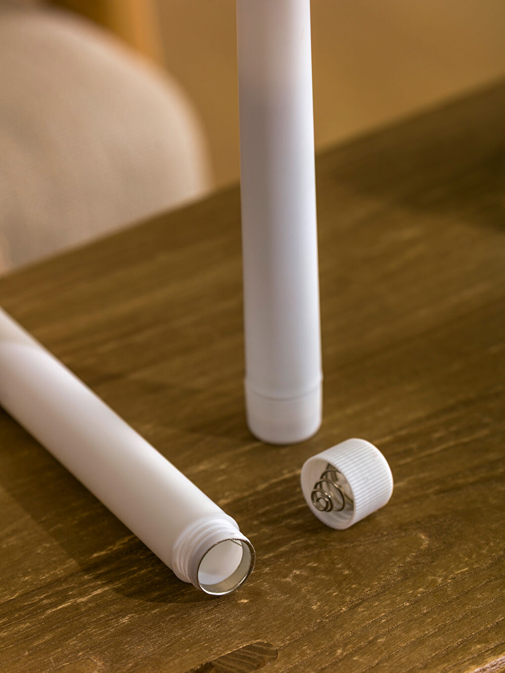 Beyaz Dekoratif Pilli Mum 2'li-3