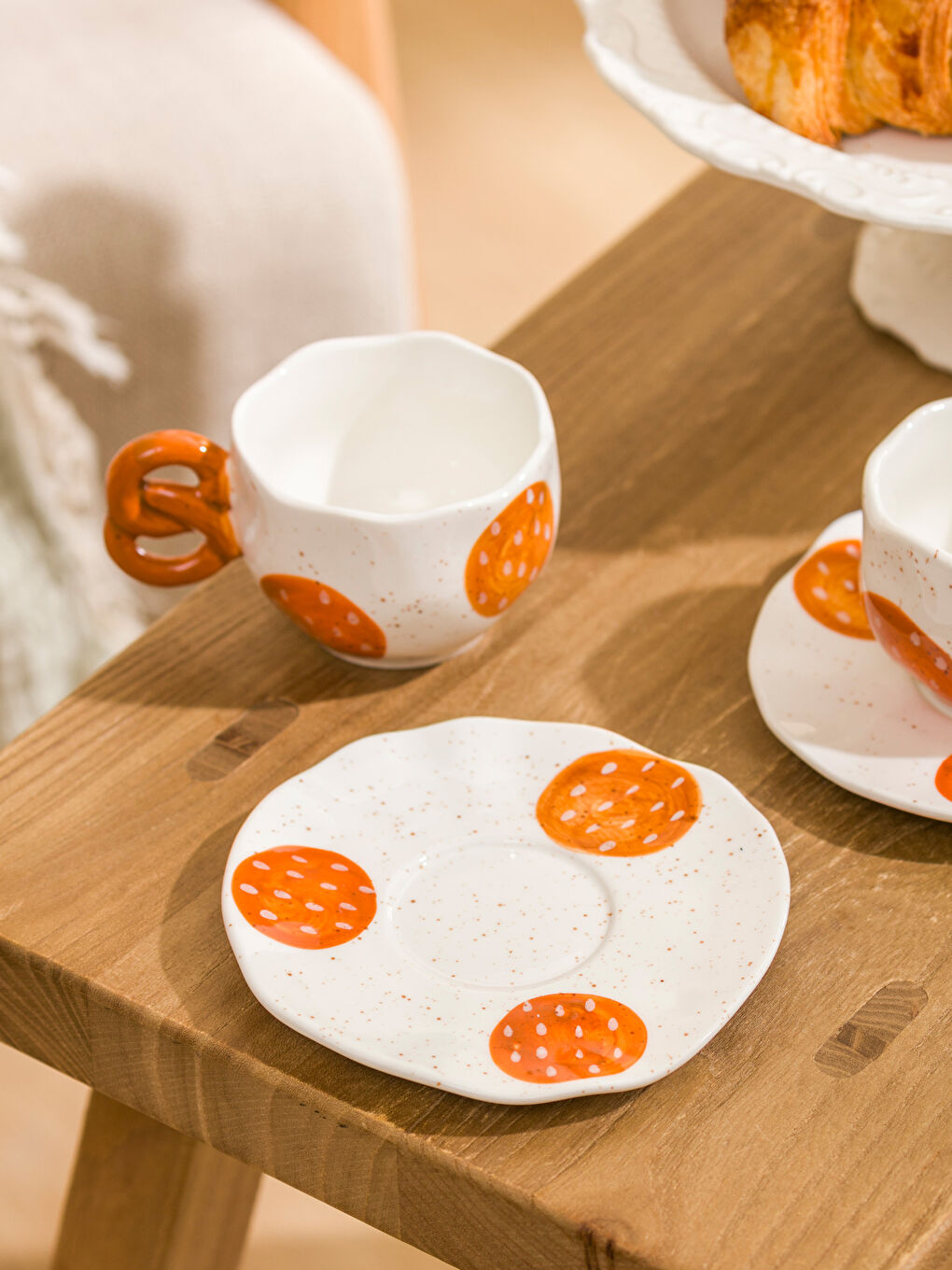 Karışık Baskılı 2 Kişilik Porselen Kahve Fincan Takımı 90 ml-2