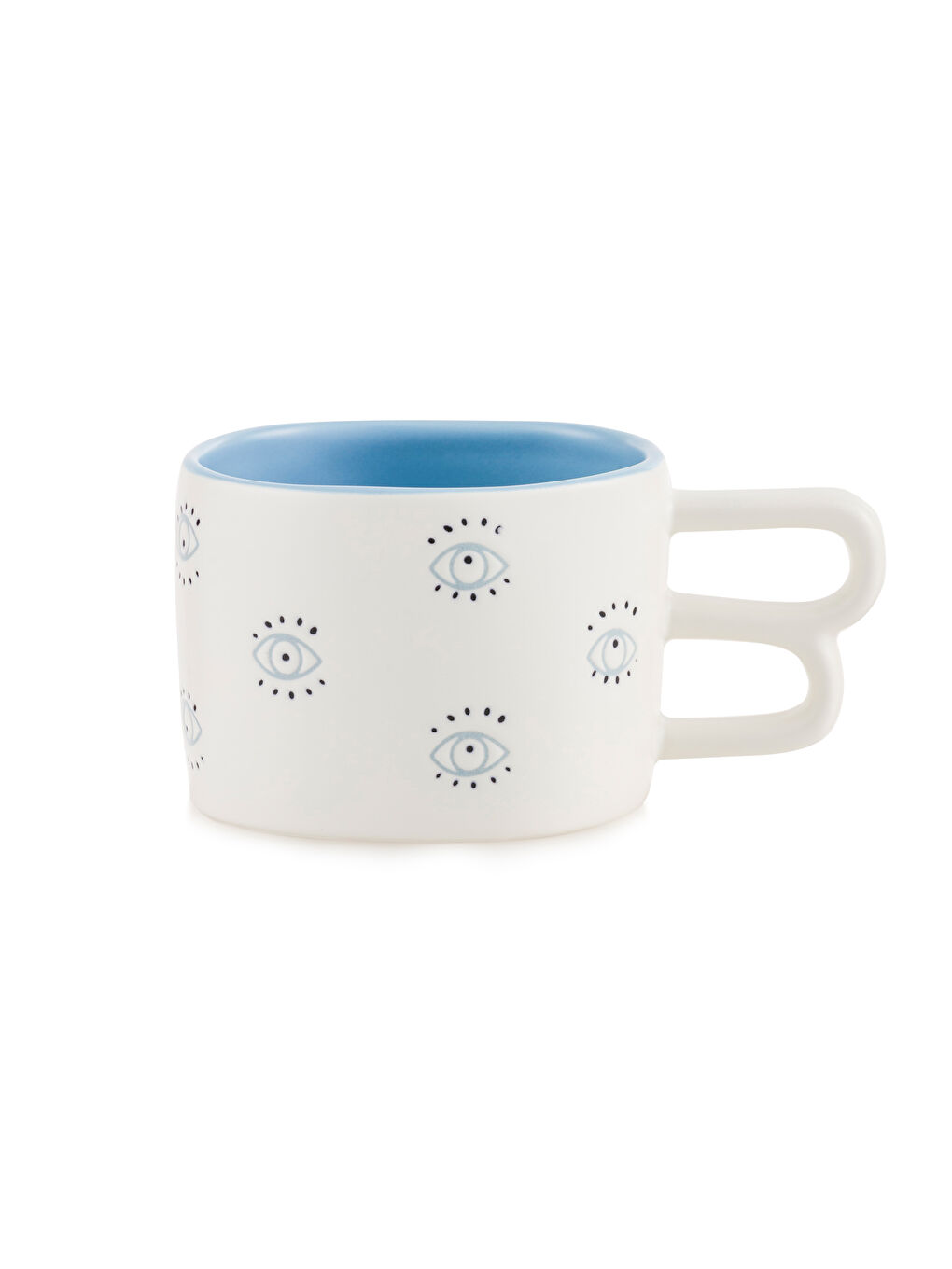 Mavi Göz Baskılı Seramik Kupa 315 ml-4