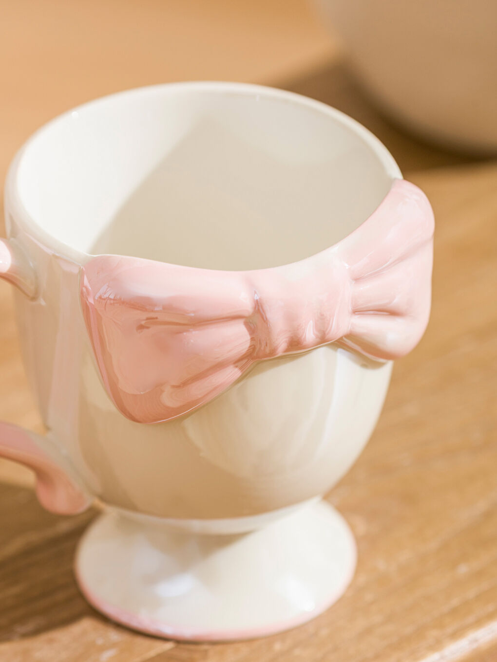 Beyaz Fiyonk Baskılı Seramik Kupa 300 ml-2