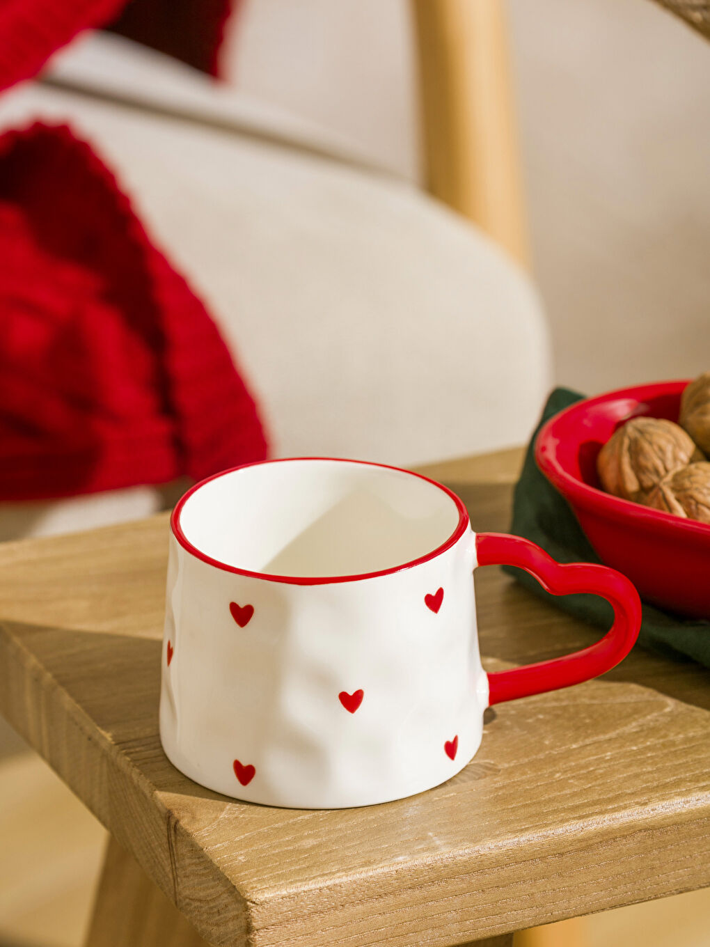 Karışık Kalp Baskılı Seramik Kupa 250 ml