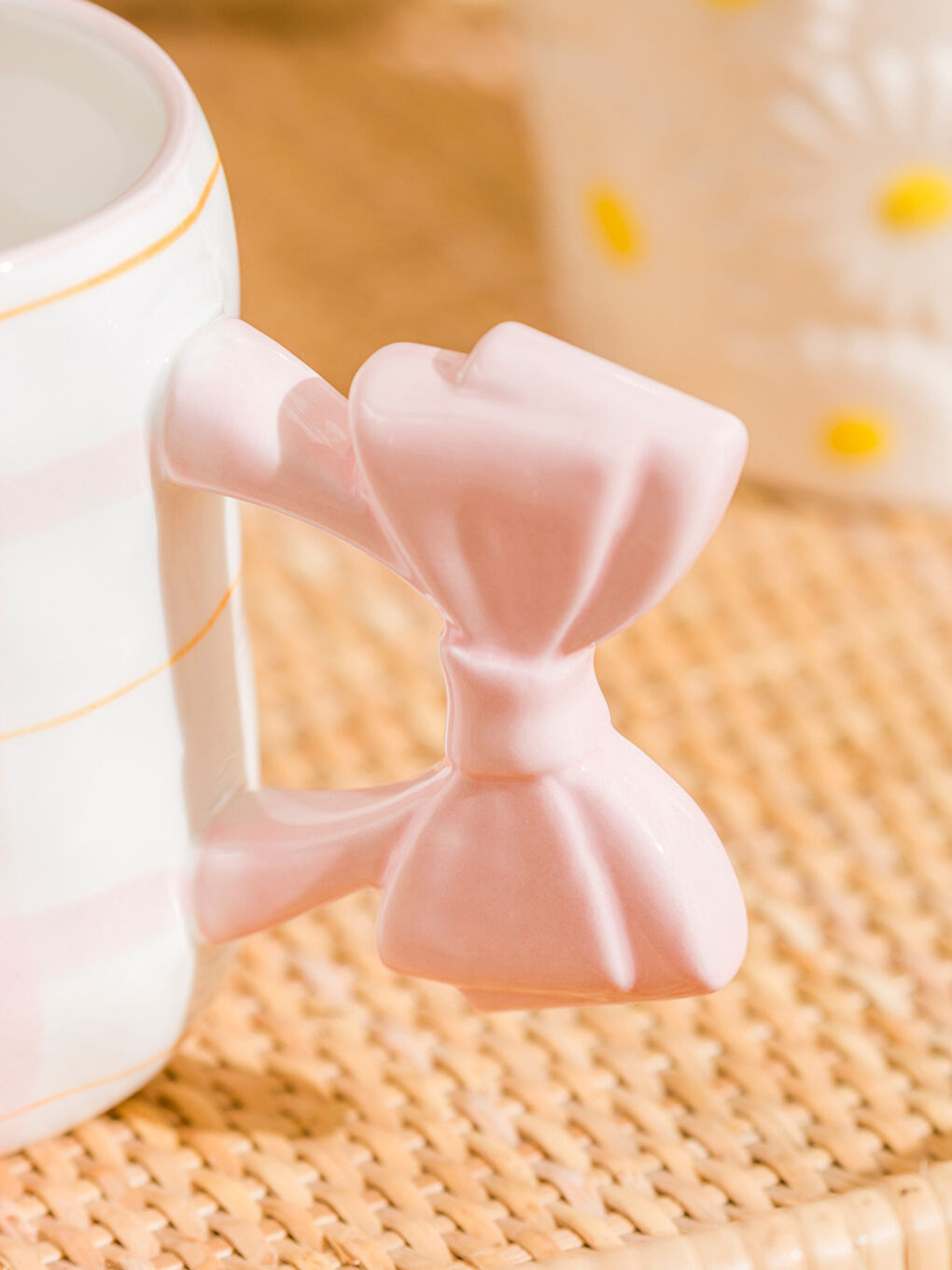 Pembe Fiyonk Baskılı Seramik Kupa 450 ml-2