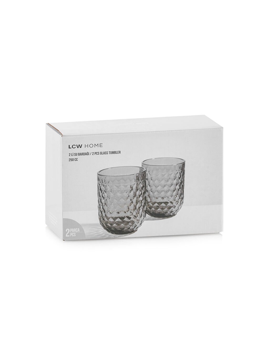 Siyah Desenli Cam Su Bardağı Seti 2'li 250 ml-3