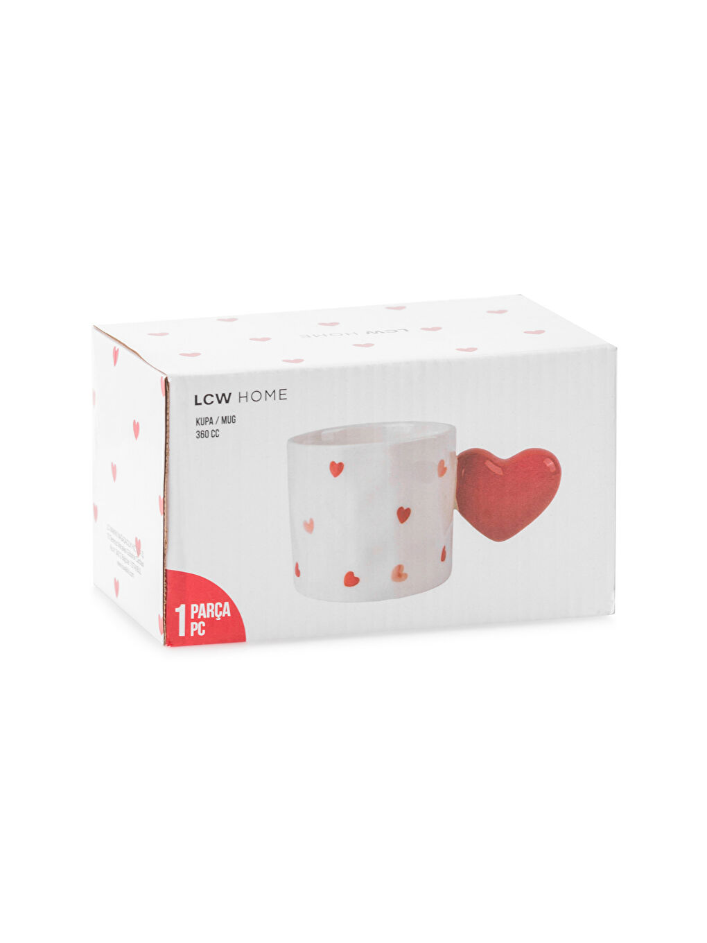 Karışık Kalp Baskılı Porselen Kupa 360 ml-3