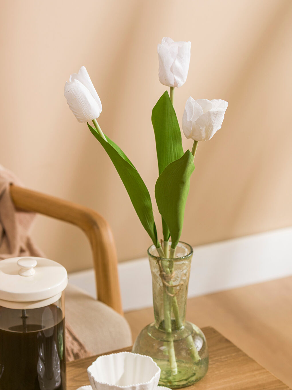 Beyaz Yapay Çiçek 43 cm