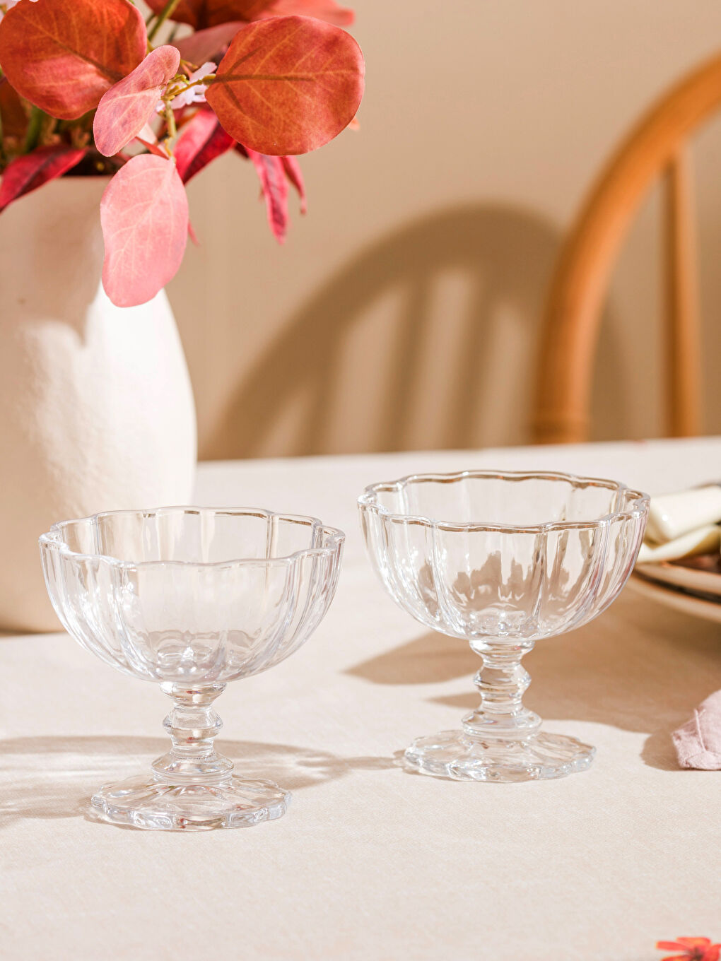 Renksiz Ayaklı Cam Bardak 2'li 190 ml