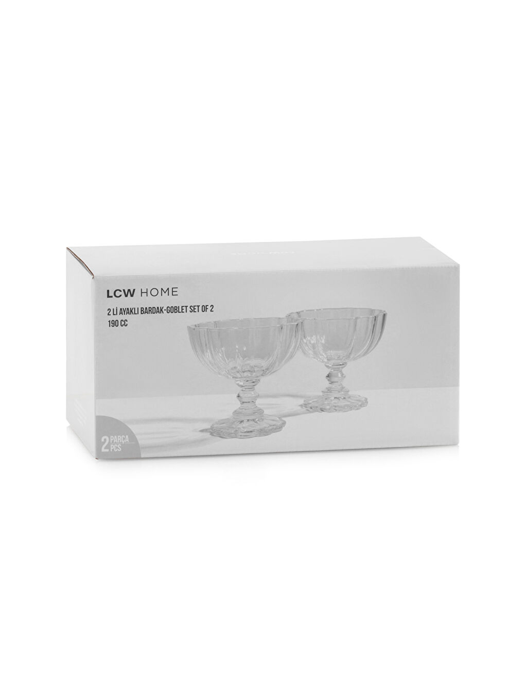 Renksiz Ayaklı Cam Bardak 2'li 190 ml-3