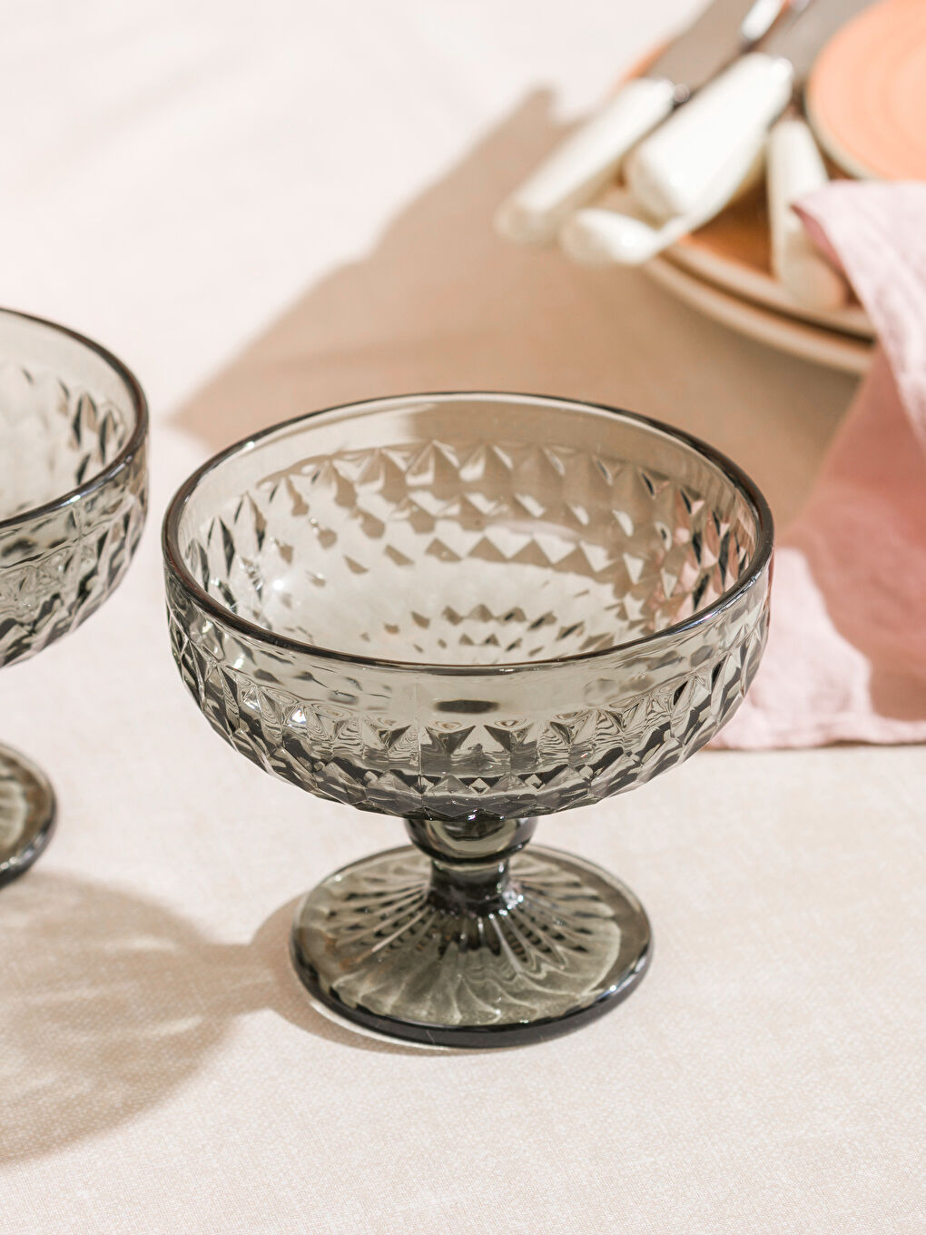 Siyah Ayaklı Cam Kase Seti 2'li 270 ml-1