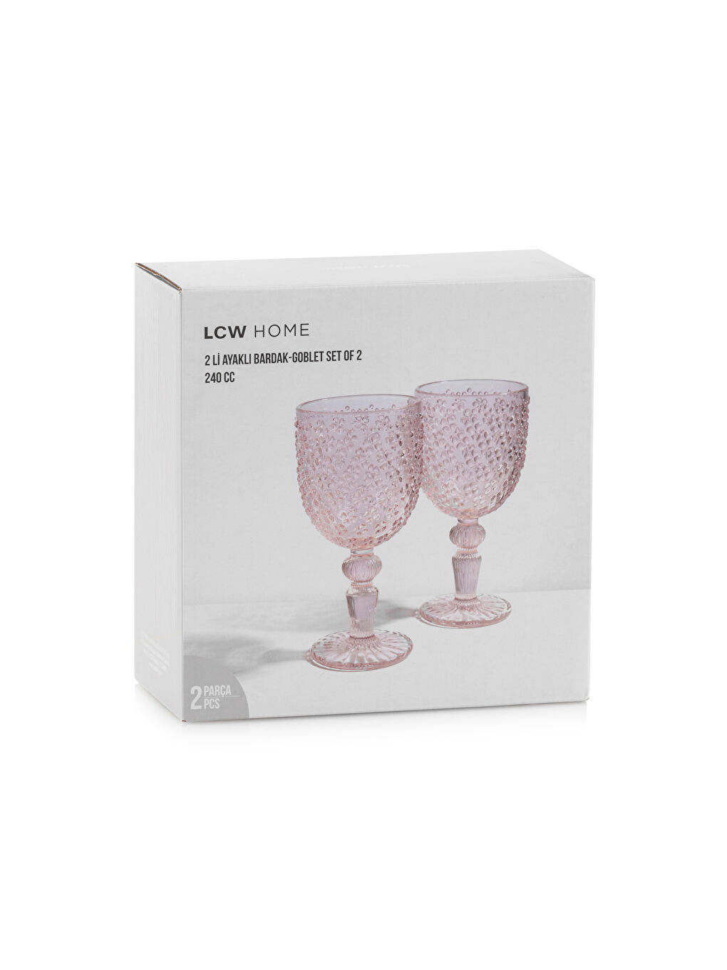 Pembe Cam Su Bardağı 2'li 220 ml-3