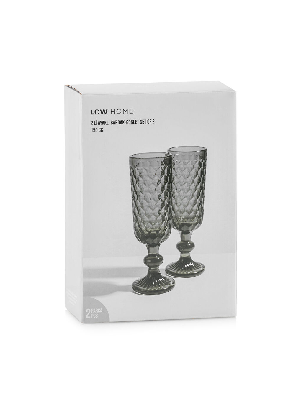 Siyah Desenli Ayaklı Cam Bardak Seti 2'li 150 ml-3