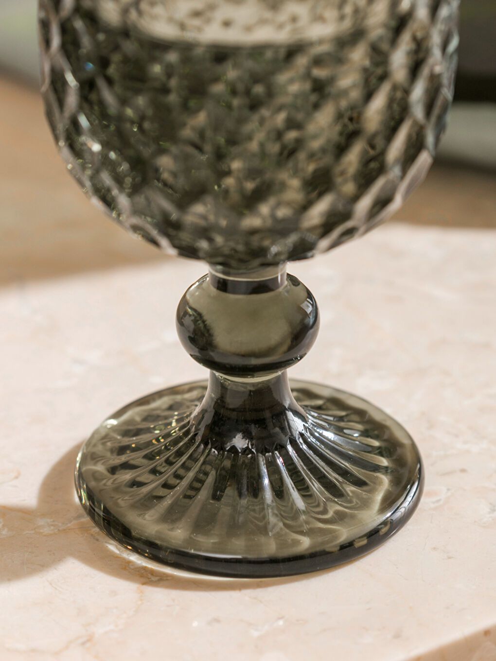 Siyah Desenli Ayaklı Cam Bardak Seti 2'li-2