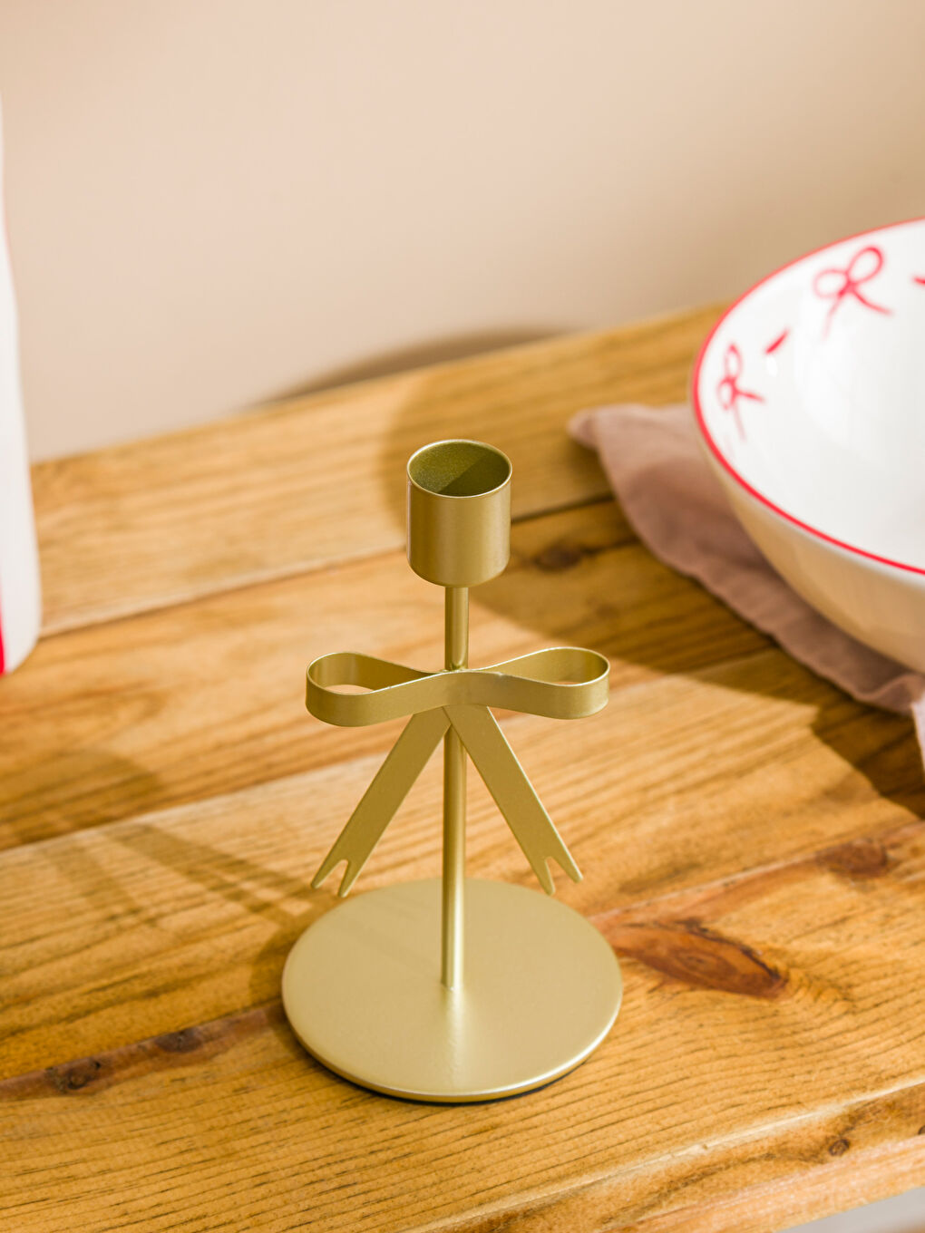 Bow Print Decorative Candlestick Candle Holder 15 cm-2