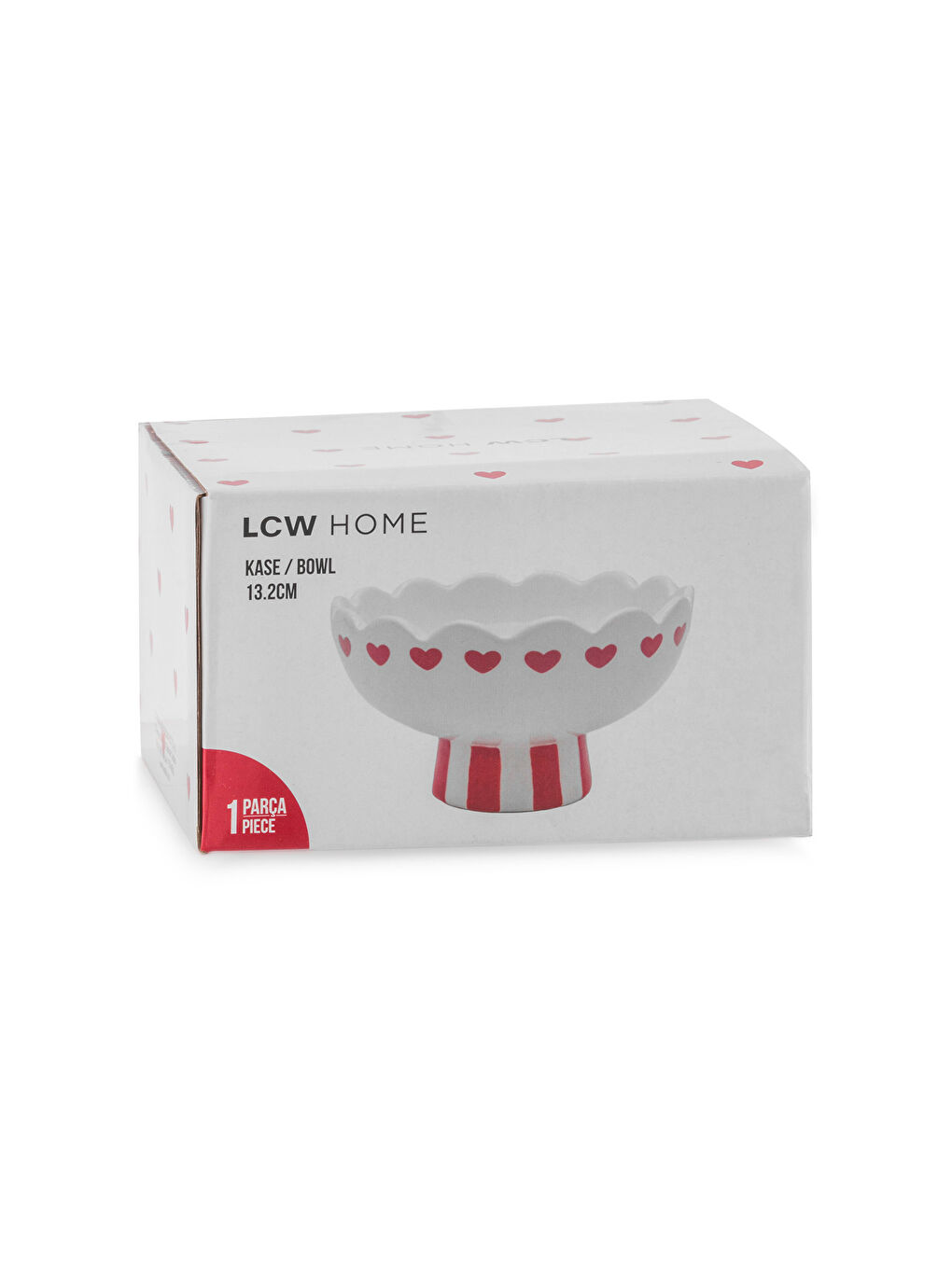 Karışık Kalp Baskılı Seramik Kase 13 cm-3