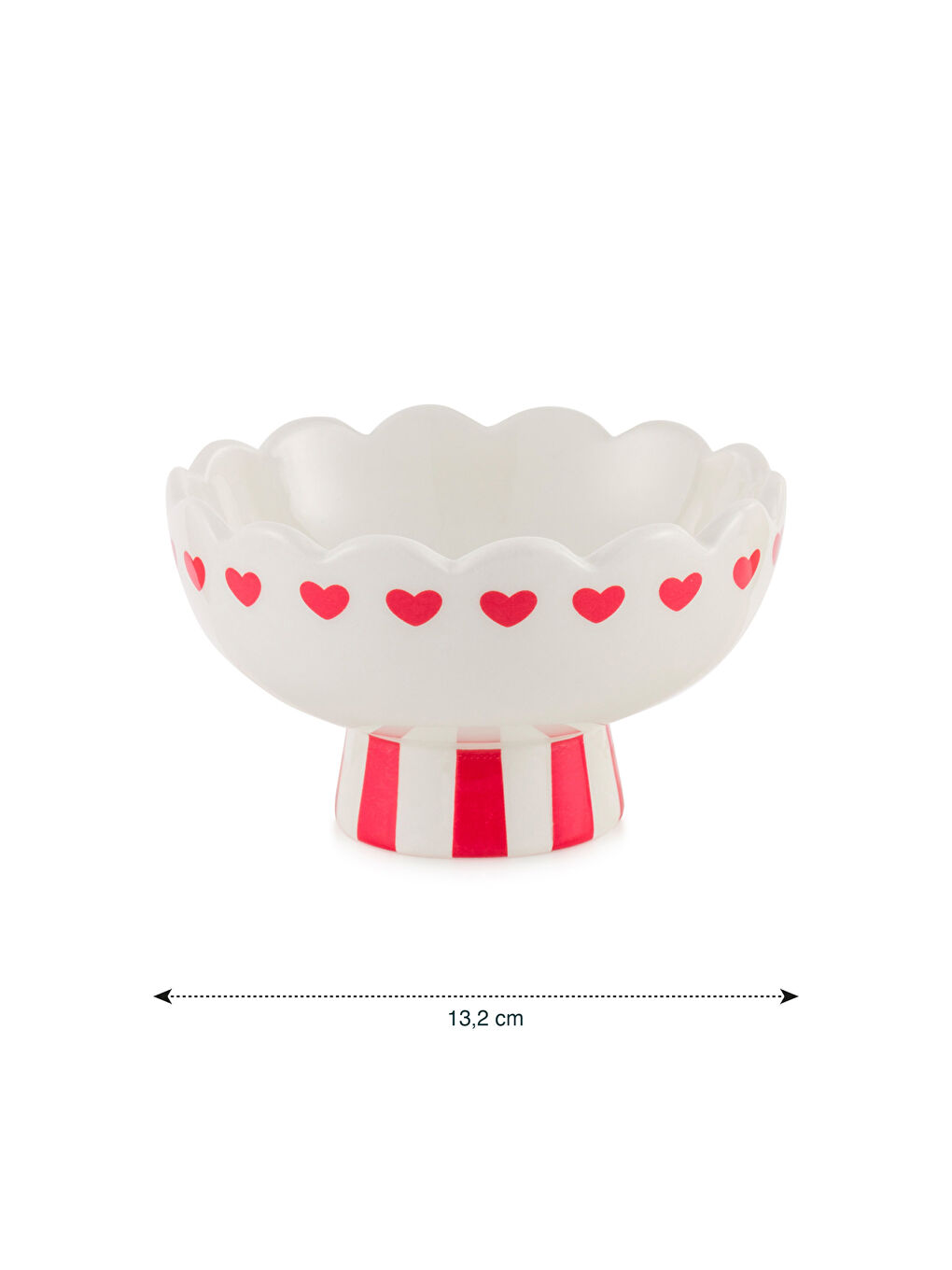 Karışık Kalp Baskılı Seramik Kase 13 cm-4