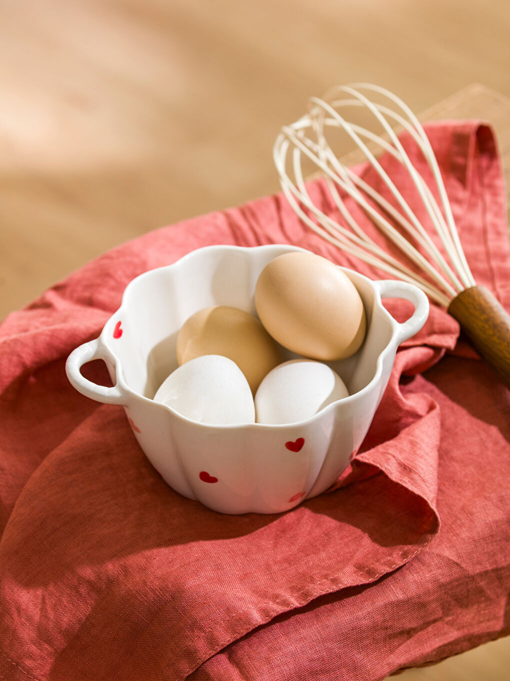 Karışık Kalp Baskılı Seramik Kase 16 cm