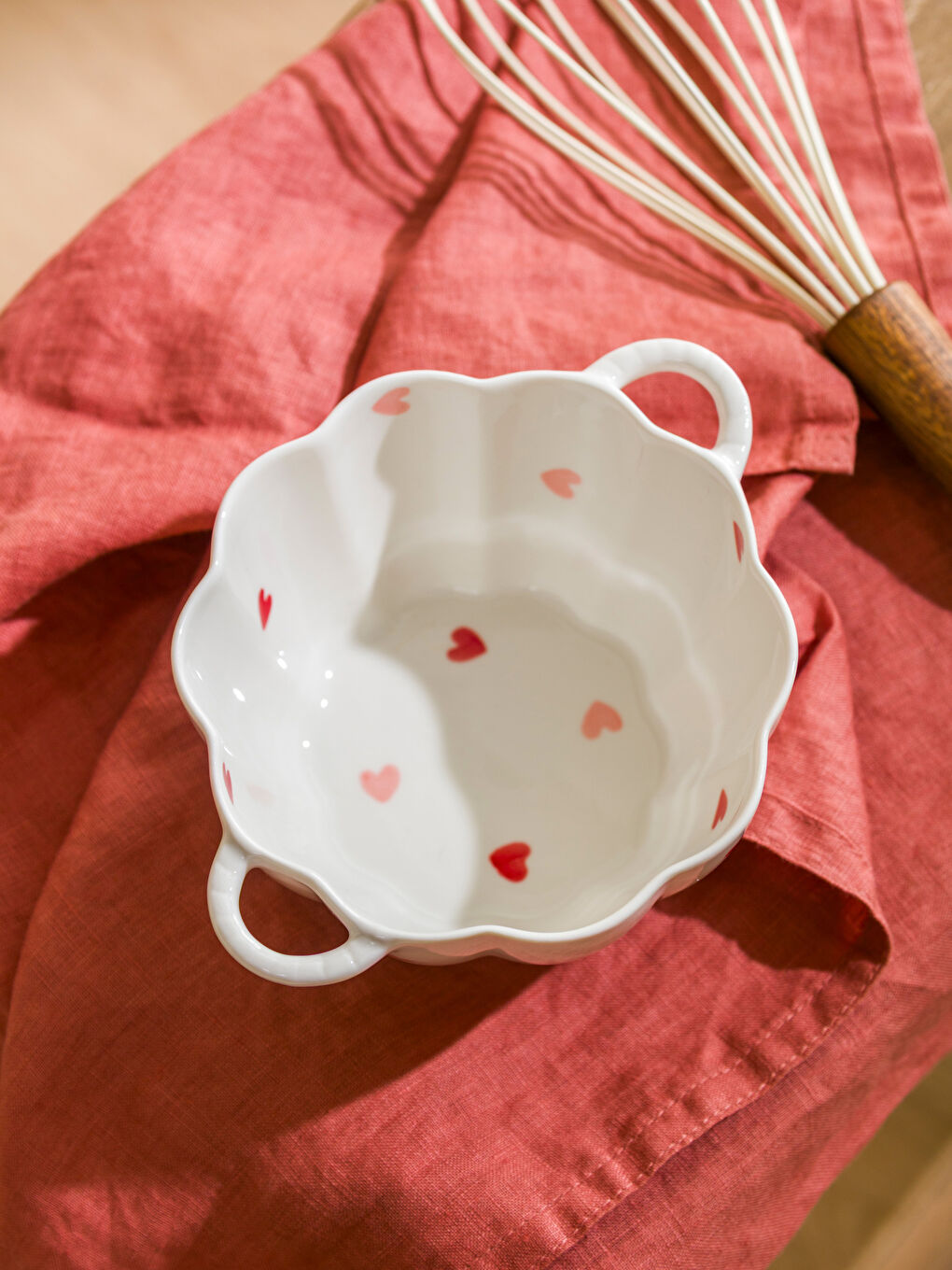 Karışık Kalp Baskılı Seramik Kase 16 cm-2