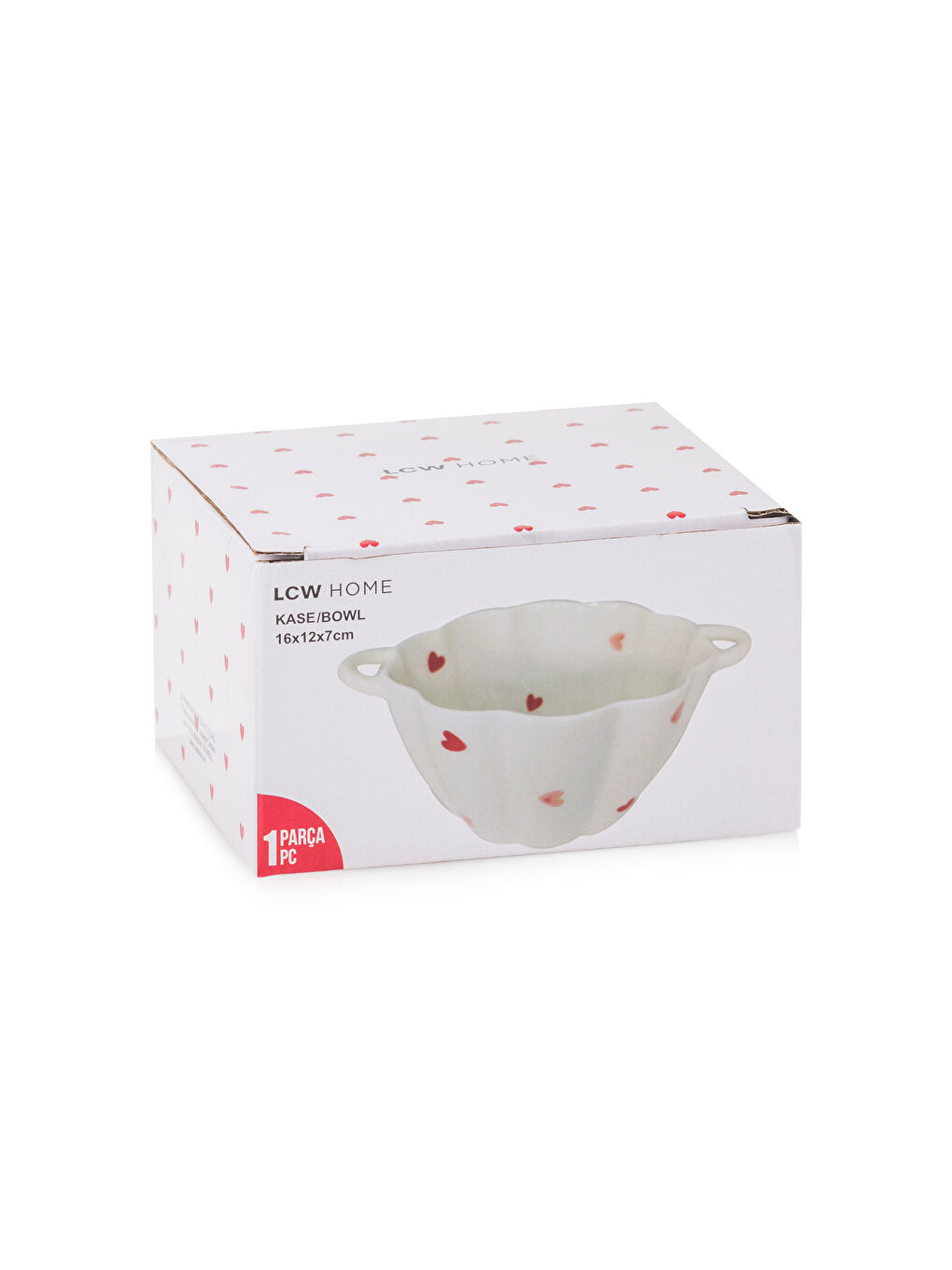 Karışık Kalp Baskılı Seramik Kase 16 cm-3