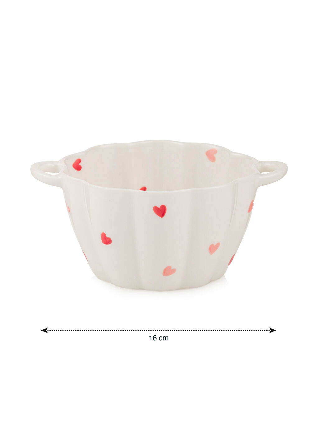 Karışık Kalp Baskılı Seramik Kase 16 cm-4