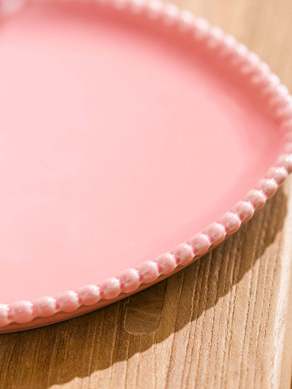 Pembe Kalp Figürlü Seramik Tabak 17 cm-2