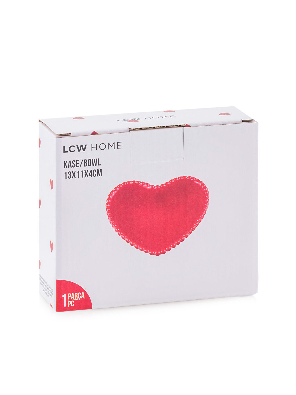 Kırmızı Kalp Figürlü Seramik Kase 13 cm-3