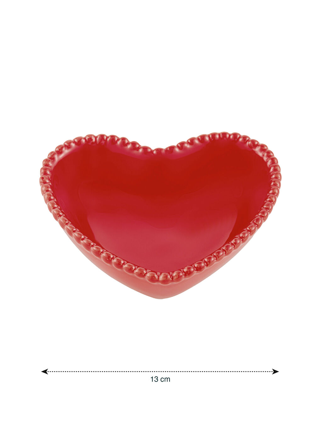 Kırmızı Kalp Figürlü Seramik Kase 13 cm-4