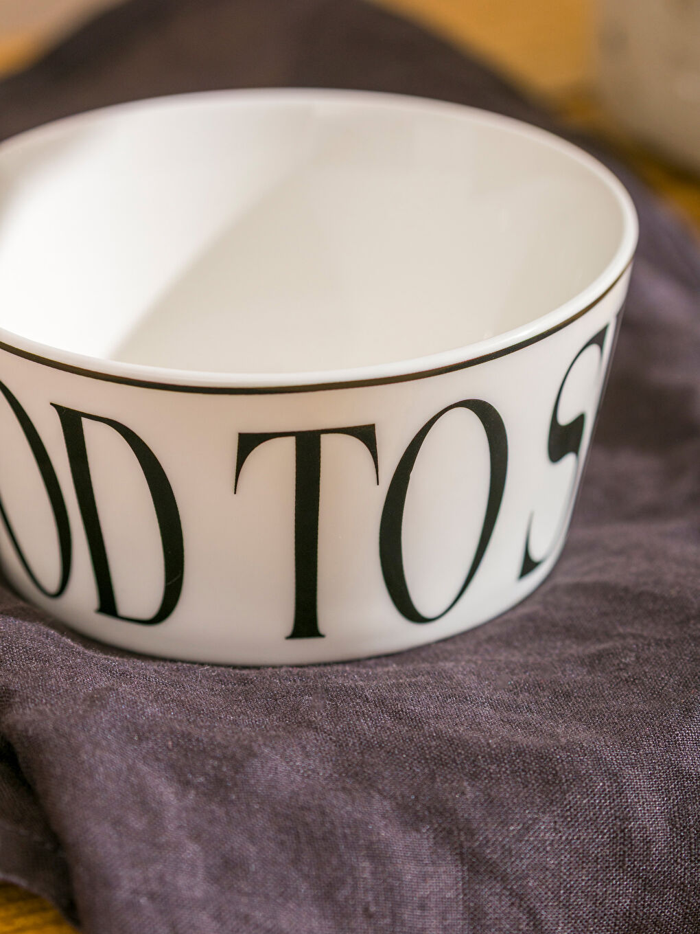 Siyah  Yazı Baskılı Seramik Kase 11 Cm-2