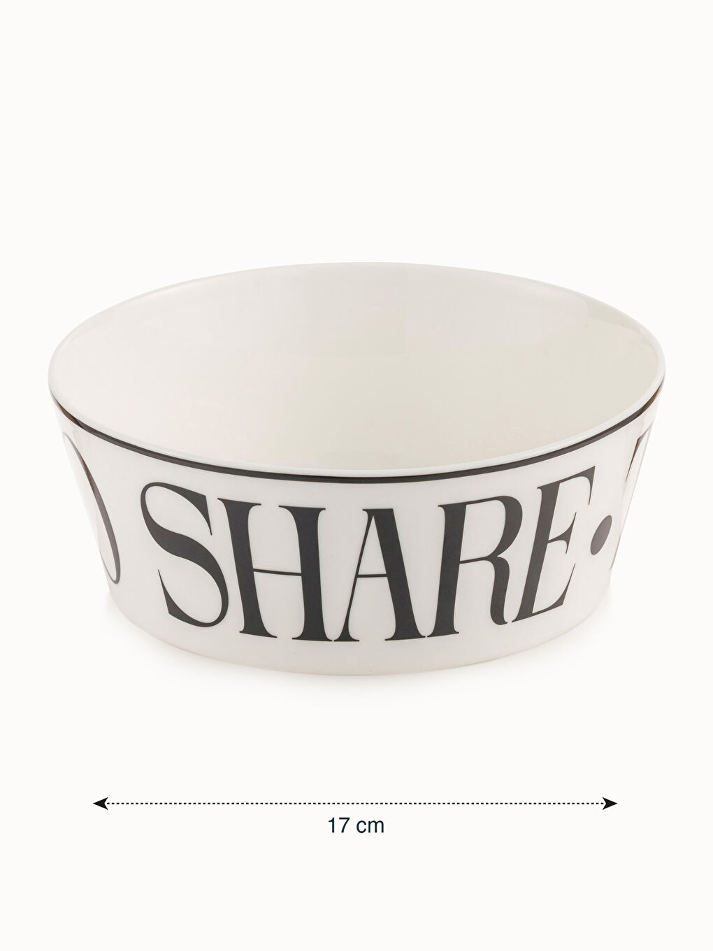 Siyah Baskılı Seramik Kase 17 Cm-3