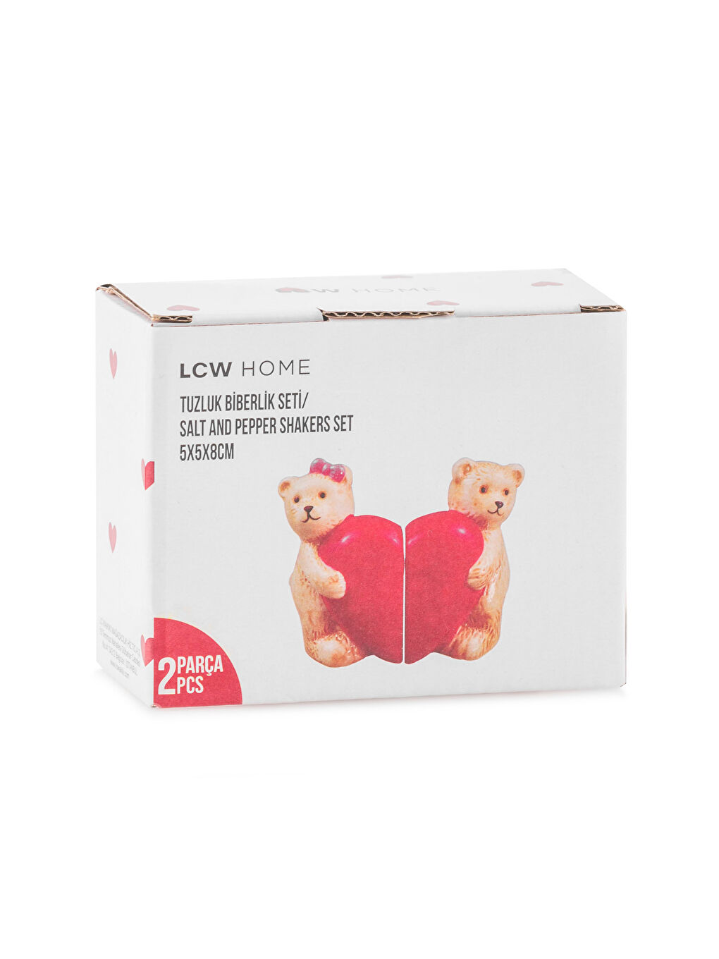 Karışık Kalpli Ayı Figürlü Tuzluk-4