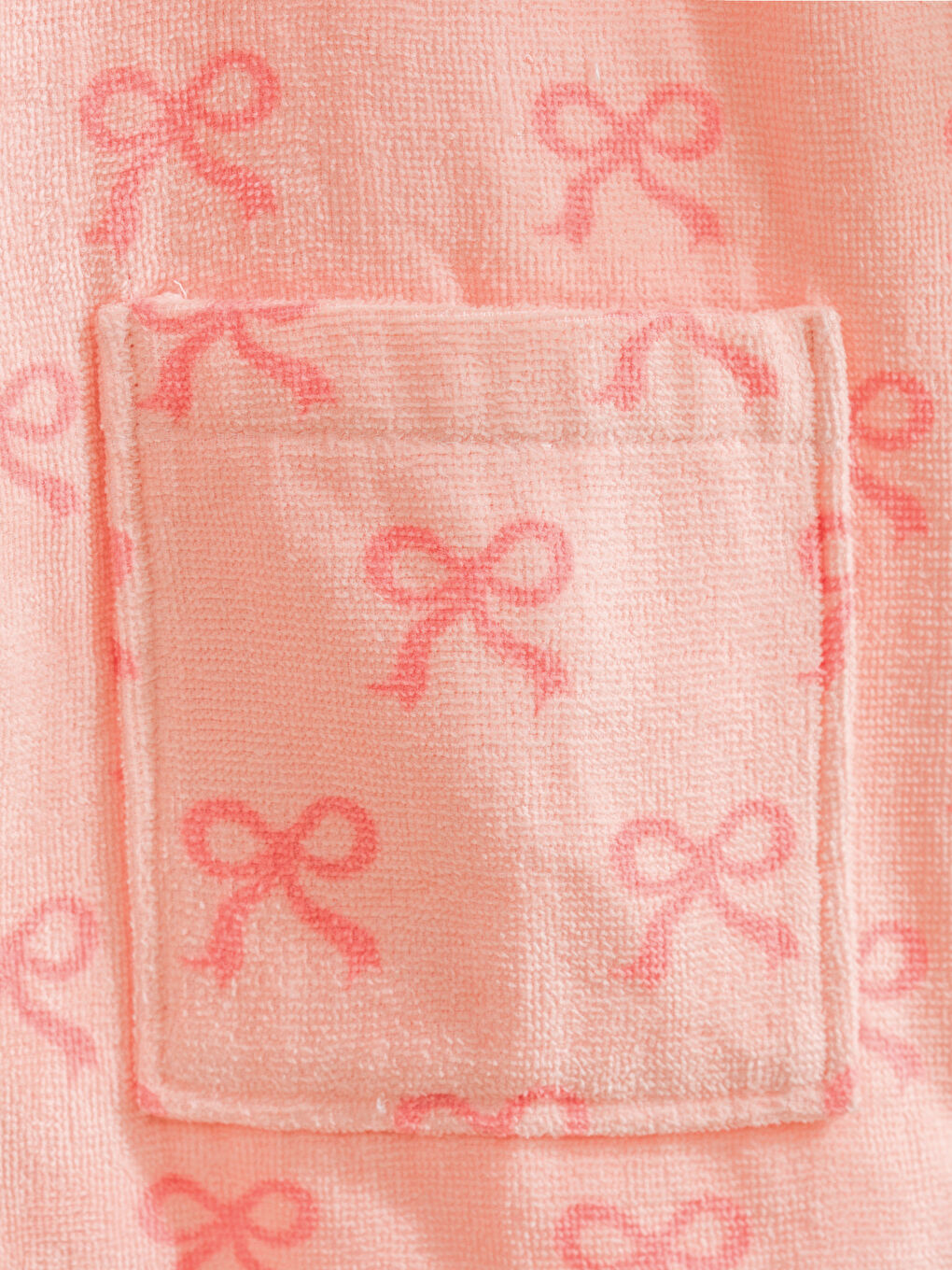Pembe Fiyonk Baskılı Kız Çocuk Bornoz -2