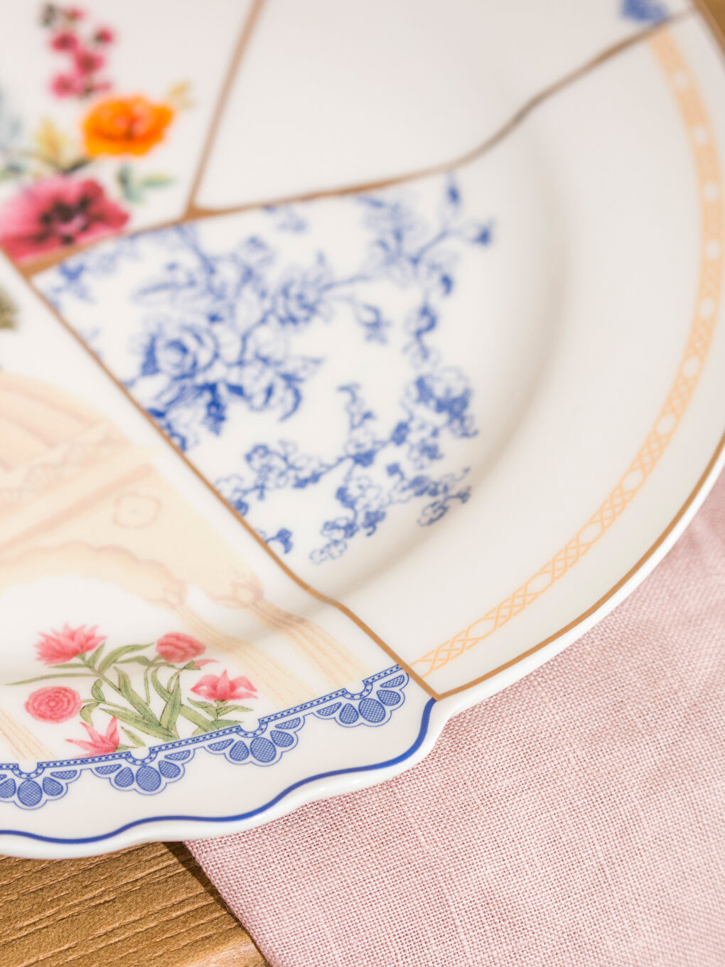 Beyaz Baskılı Pasta Tabağı 21 cm-2