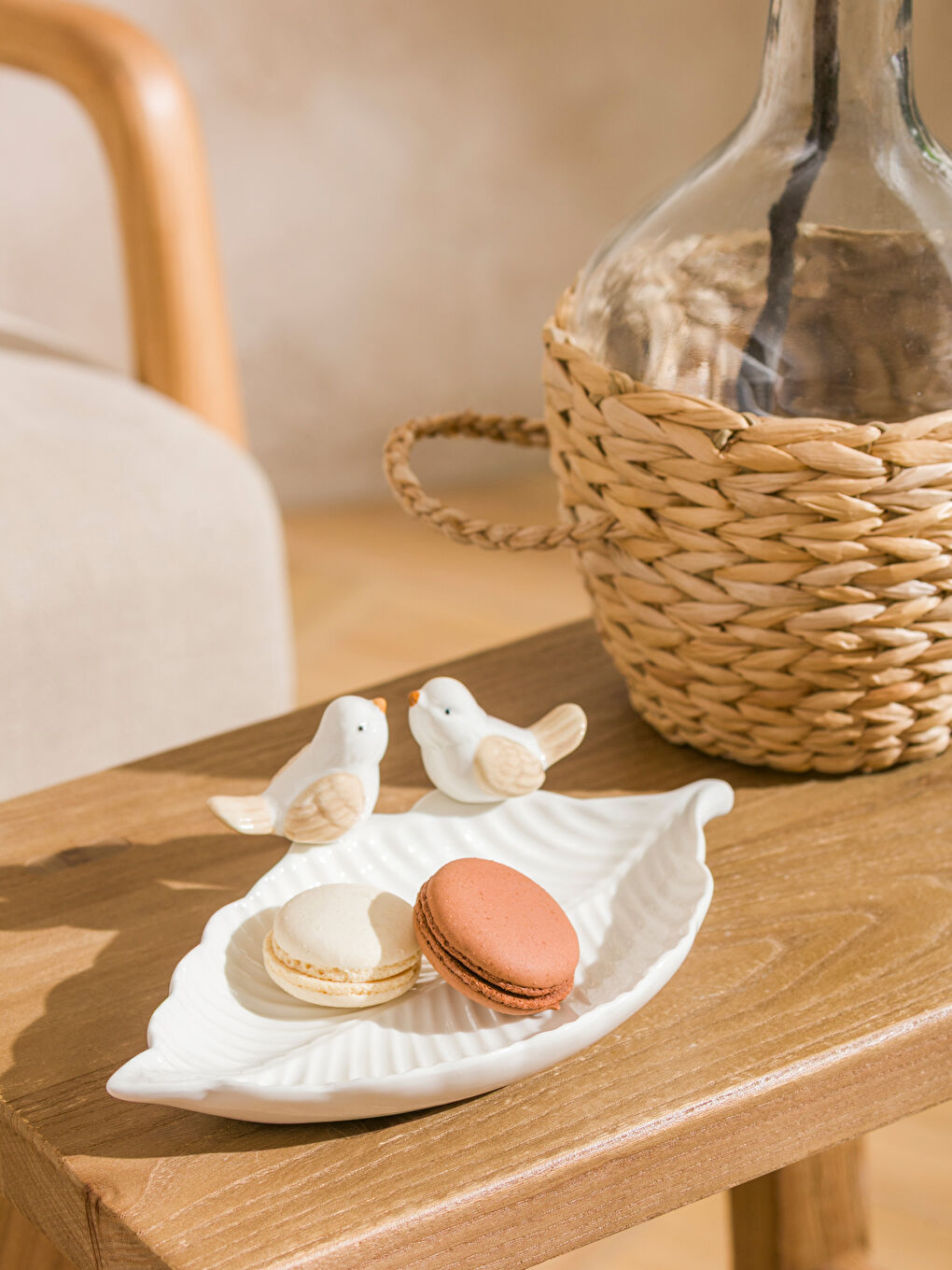 Ekru Seramik Sunum Tabağı 22 cm