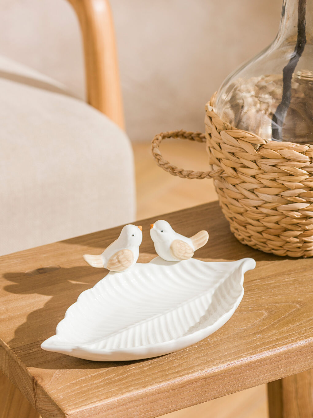 Ekru Seramik Sunum Tabağı 22 cm-1