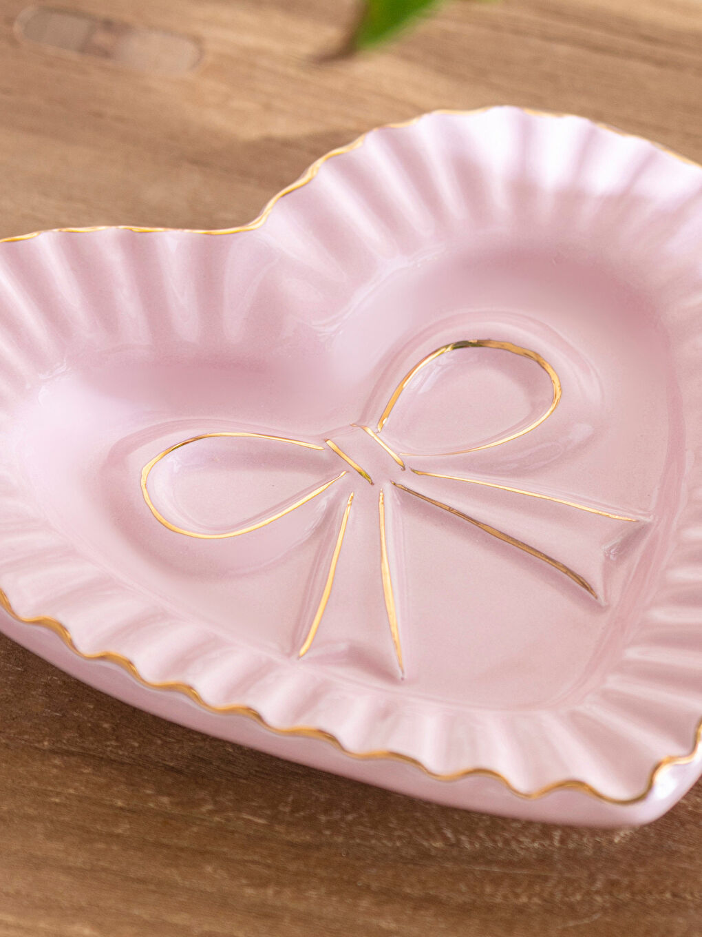 Pembe Fiyonk Baskılı Seramik Tabak 15 cm-2