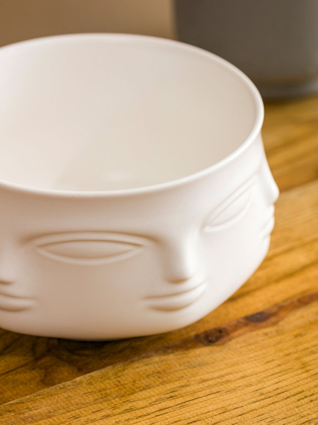 Beyaz Yüz Baskılı Seramik Kase 16 cm-2