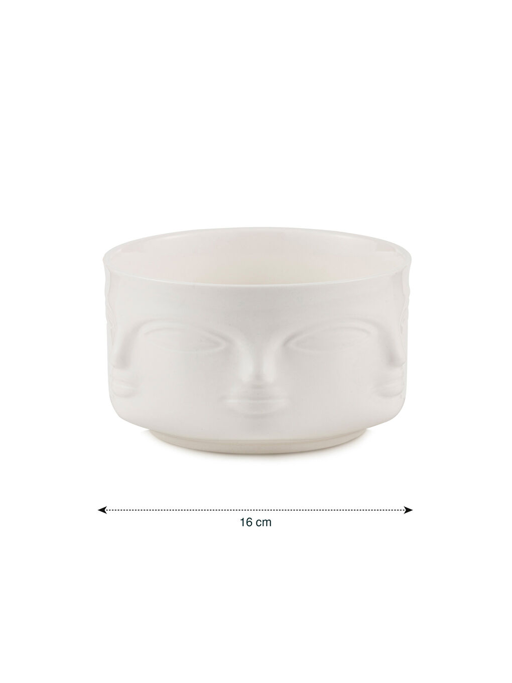 Beyaz Yüz Baskılı Seramik Kase 16 cm-3