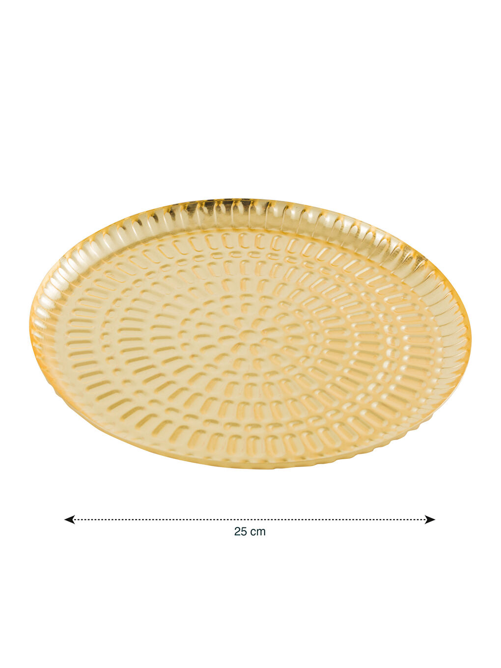 Sarı Yuvarlak Metal Tepsi 25 cm-3