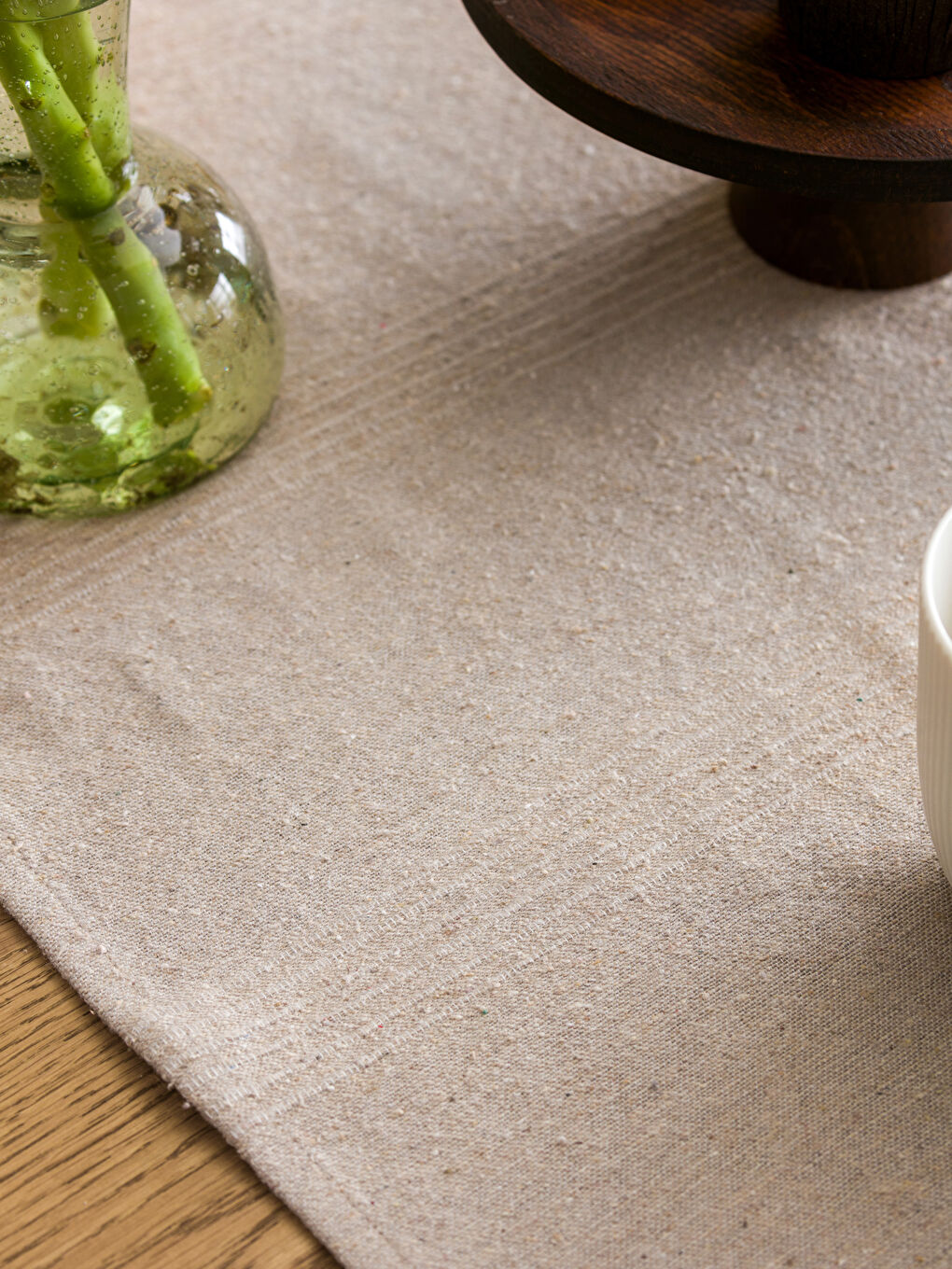 Bej Düz Runner 40x120 cm-7