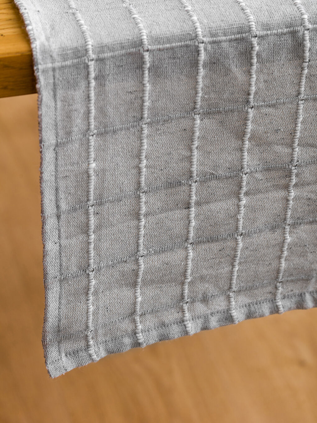 Gri Çizgi Nakışlı Runner 40x120 cm-5