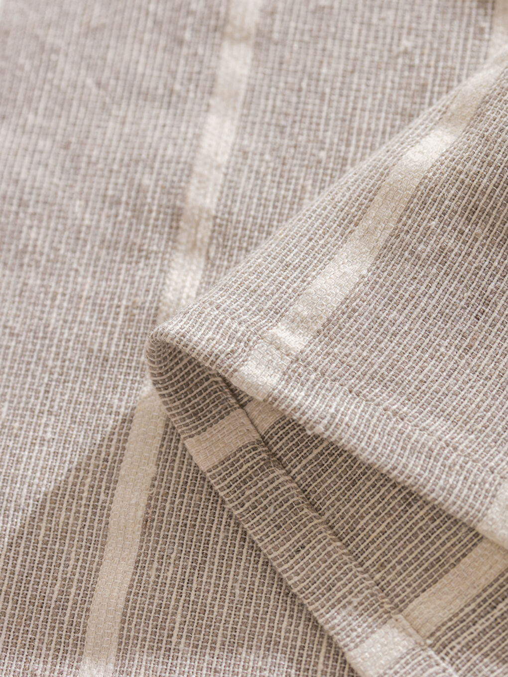 Bej Çizgi Nakışlı Runner 45x150 cm-6